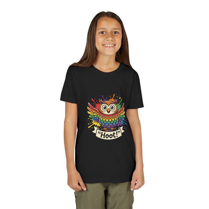 Colorful Rainbow-Feather Owl Youth Tee