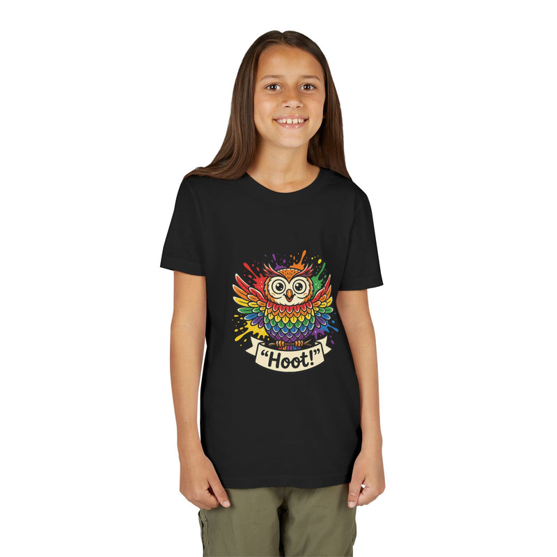 Colorful Rainbow-Feather Owl Youth Tee