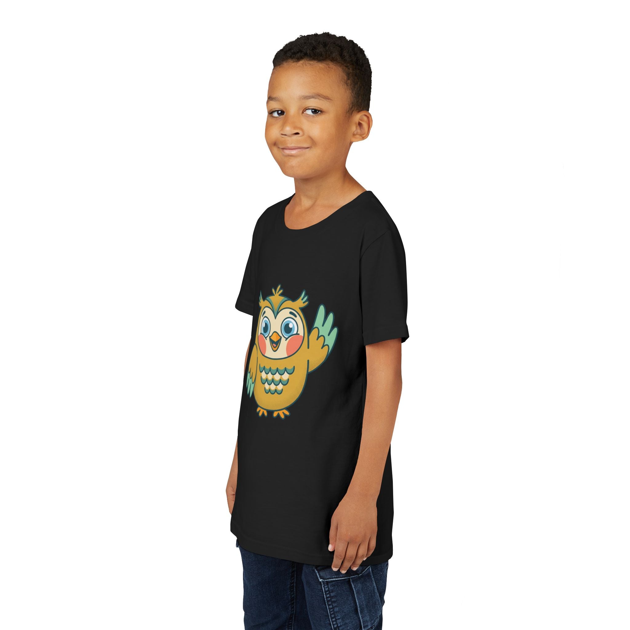 Cute Cartoon Owl Youth Tee — Happy Owl Kids T-Shirt