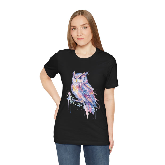 Watercolor Pastel Owl T-Shirt — Dreamy Calming Bird Tee