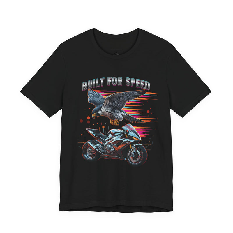 Falcon Flying above a Sportbike Tee | Built for Speed